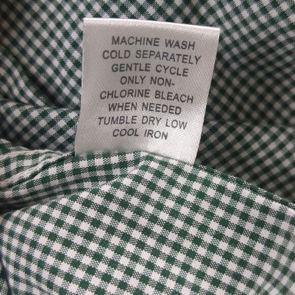 Michigan State Spartans Button Down Shirt Green White Check Men XXL Long Sleeve - Picture 12 of 14